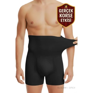 Opex Bel ve Göbek Korse Boxer – Yüksek Bel, Karın Toparlayıcı ve Sıkılaştırıcı, Siyah