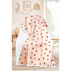 Fluffy Bebek Battaniyesi 80x100 Cm Ada Kundak Puset Çift Taraflı Koyun Tüyü Battaniye 100x80