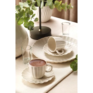 Kütahya Porselen Bone Luz Form 4 Parça 2 Kişilik Kahve Takımı