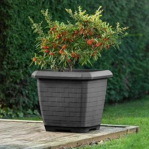 Hisar Kare Saksı 25.5lt Antrasit