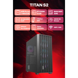 Game Garaj Titan S2 Amd Ryzen 7 7800X3D 32GB Ram 1tb SSD RTX5080 240MM Sıvı Soğutma Freedos Oyuncu OEM Paket