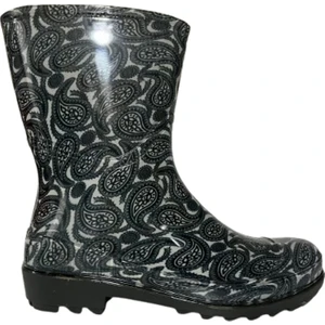 Kadın Gri Ebru Desenli 23 cm Kısa Bahçe Yağmur Çizmesi EMKK809-420
