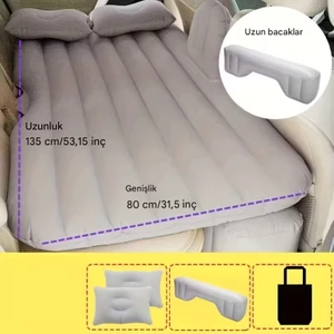 RV Katlanabilir Araba Hava Yatağı PVC Peluş Araba Şişme Yatak SUV İç Mekan Seyahat Hava Yatağı 135cm×80cm