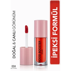 Mood Booster Doğal Görünüm Veren Yoğun Pigmentli Likit Allık (004 Feel The Red) 8682536043731