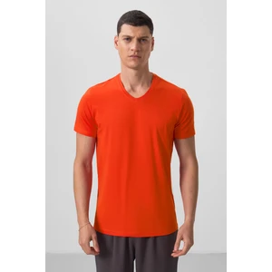 Tommy Life Portakal Basic Kısa Kol Standart Kalıp V Yaka Erkek T-Shirt - 87912