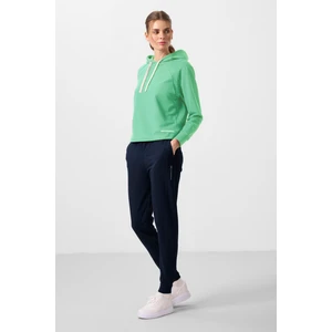 Tommy Life Su Yeşili-Lacivert Kapüşonlu Oversize Kadın Eşofman Takım - 95336