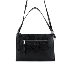 Tamer Tanca Kadın Suni Deri Siyah Rugan Kol Çantası 1003 2030 Bn Cnt SK25-26 Sıyah Krsk Rgn