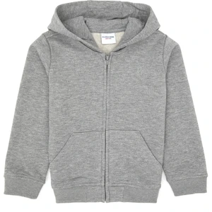 U.S. Polo Assn. Erkek Çocuk Gri Melanj Basic Kapüşonlu Sweatshirt 50308439-VR086
