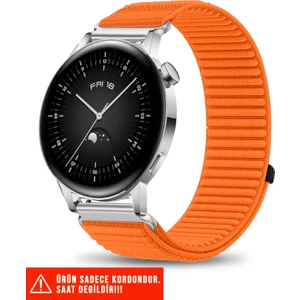 Huawei Watch Gt / Gt2 / Gt3 Elegant 42MM Uyumlu Hasır Örgü Spor Cırtlı Naylon Kordon 20MM
