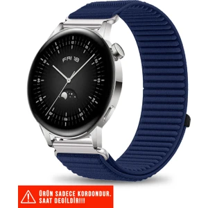 Huawei Watch Gt / Gt2 / Gt3 Elegant 42MM Uyumlu Hasır Örgü Spor Cırtlı Naylon Kordon 20MM