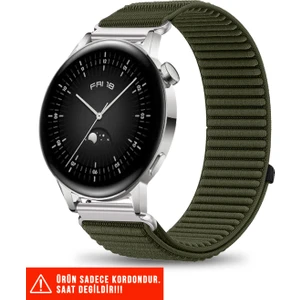 Huawei Watch Gt / Gt2 / Gt3 Elegant 42MM Uyumlu Hasır Örgü Spor Cırtlı Naylon Kordon 20MM