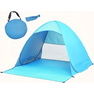 Küçük Plaj Çadırı Su Geçirmez Özellikte 2 Kişilik Mavi Renkli Kolay Kurulum