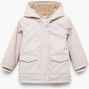 Peluş Detaylı Kapaklı Cepli Uzun Kollu Kapşonlu Kaban