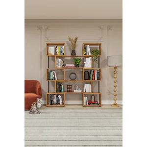 Asratrend Dk-02 Dekoratif Modern Kitaplık – Duvar/köşe Modüler Şık Tasarım, Salon & Ofis Kitaplığı