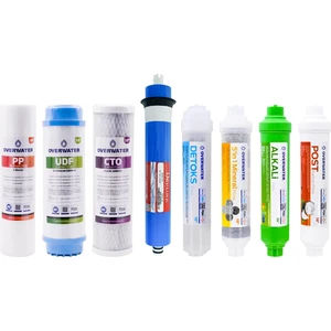 OverWater Açık Kasa Su Arıtma Cihazı 8 Li Filtresi Seti 12 Aşamalı Özel Sarım Membran Filtre