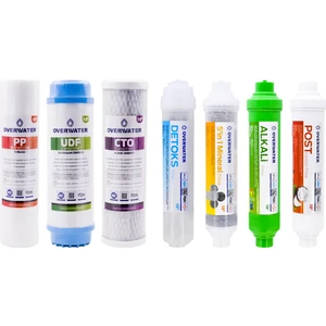 OverWater Açık Kasa Su Arıtma Cihazı 7 li Filtresi Seti Aşamalı ( Membransız Set ) FKN70MAD