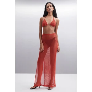 ELTHARA Kadın %100 Pamuk Regular Kiremit Rengi Etek