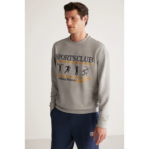 Darıan Erkek Sport Baskılı Içi Polarsız Mevsimlik Grimelanj Sweatshirt