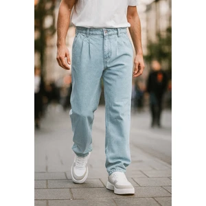 Cedy Denim Erkek Pileli Yüksek Bel Bol Kesim Baggy Loose Fit Jean PANTOLON-C354