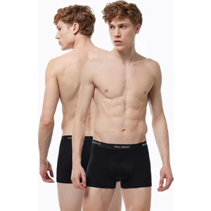 Erkek Siyah 2 Li Paket Pamuk Elastan Boxer 075
