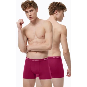 Erkek Bordo 2 Li Paket Pamuk Elastan Boxer 075