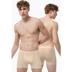 Erkek 2 Li Ten Rengi Görünmez İç Göstermeyen Pamuk Elastan Boxer 075