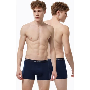 Erkek Lacivert 2 Li Paket Pamuk Elastan Boxer 075