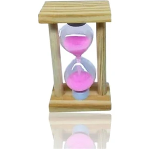 Casaba Hediyelik Ahşap Mini Kum Saati Pembe
