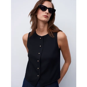 50528 Pens Detaylı Yelek-Siyah