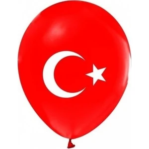 20 Adet 12 Inç 30 cm Pastel  Türk Bayrağı Balon Bayrak Balon Süsleme