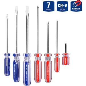 WP200533 7 Parça Cr-V Manyetik Profesyonel Tornavida Seti