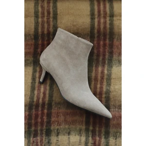 Bot 2517 - Sivri Burun Bilek Boy Vizon Süet Kadın Bot