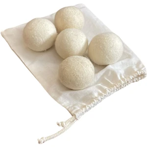 5 Adet Xxl Doğal Yerli Üretim Çamaşır Yün Kurutma Topu - Taşıma Kesesi Hediyeli