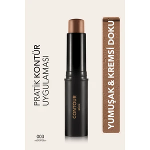 Yumuşak Formüllü ve Mat Bitişli Stick Contour Pratik Kalem Kontür (003 Medium Deep) 8690604554874