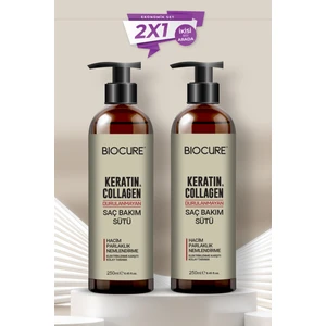 Keratin Collagen Saç Bakım Sütü, Saç Spreyi Hacim, Parlaklık Nemlendirme Kolay Tarama 250ML.X2 Adet