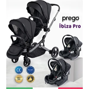 İbiza Pro Travel Sistem İkiz Bebek Arabası Full Set