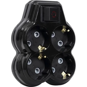 4'lü Siyah Anahtarlı Priz