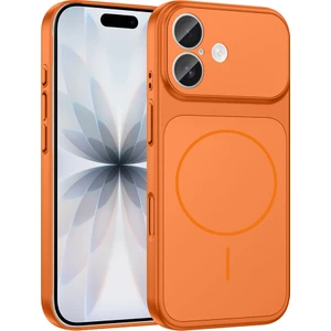 iPhone 16 Kılıf Ata M-Safe Şarj Özellikli Kamera Korumalı Formen Kapak - Turuncu