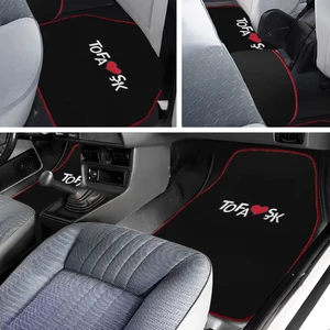 Tusba Market Tofaş Şahin Doğan Kartal Uyumlu Kırmızı Şeritli 5 Parça Nakışlı Oto Halı Paspas Seti | Ön Arka Takım