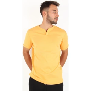 2122 Üç Düğme Hakim Yaka Ribana Modern Fit T-shirt