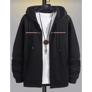 Punıx Büyük Beden Kapüşonlu Tam Fermuarlı Kışlık Kalın 3 Iplik Battal Erkek Hırka Sweatshırt