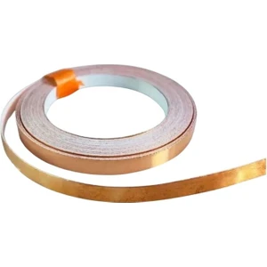 Bakır Folyo Iletken Bant Cam Rezidansı Bantı- 5 mm x 10 Metre -- Akrilik Yapışkanlı Kağıt Devre