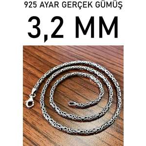 Takı Dükkanı 925 Ayar Gümüş Erkek Kolye Zincir Yuvarlak Kral Model msn18y