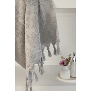 Gri Renk Otantik Saçaklı El Havlusu 50X85 cm - %100 Pamuk - Yumuşak ve Su Emici