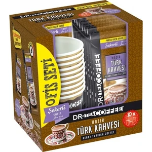 Dr Coffe Hazır Türk Kahvesi Şekerli Ofis Seti (10'lu) (10X11 110 Gr)