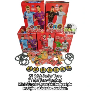 Emrah Gültekin Junior Taso Futbolcu Tasoları 21 Adet Taso + 7 Taso Çemberi Futbol Oyunu Hediye Paketinde