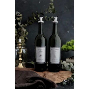 Gümüş Tasarım Amber Zeytinyağı Sıvıyağ Şişesi Yağdanlık 2'li 750 ml