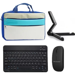 Tcl Tab 11 Gen 2 ile Uyumlu Tablet Çanta+Bluetooth Klavye+Mouse+Tablet Standı SIYAH-AL4840