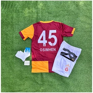 Legent Lady Gâlatâsarâ.y 2025/26 5 Yıldızlı V. O's.i.m.h.e.n Iç Saha Parçalı Çocuk Forma 5'li Set + Maske
