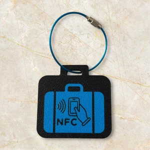 Akıllı Nfc Bavul Etiketi – Çelik Halka ile (Kırmızı, Mavi, Beyaz)